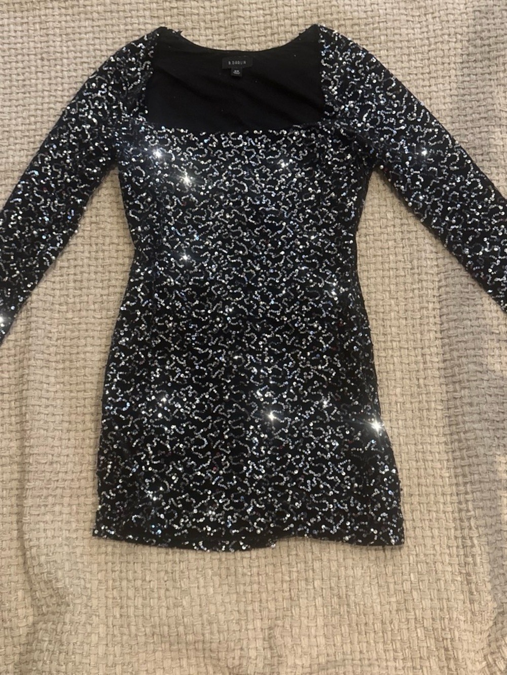 B Darlin Black Sequin Mini Dress